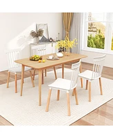 Gymax Set of 4 Windsor Dining Chairs w/ Spindle Backs & Curved Seats