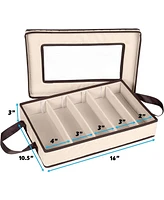 Florida Brands Flatware Storage Case for cutlery - Holds a 12 Serving Set in 5 compartments