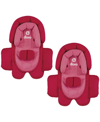 Diono Cuddle Soft 2-Pack 2-in-1 Baby Head Neck Body Support Pillow for Car Seats and Strollers, Pink Cotton Candy