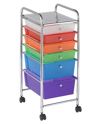 ECR4Kids 6-Drawer Mobile Organizer, Assorted