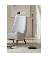 Sparta Modern Farmhouse 49 1/2" Tall Standing Floor Lamp Skinny Swing Arm Pharmacy Pole Task Led Adjustable Black Metal Living Room Bedroom House