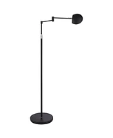 360 Lighting Sparta Modern 49 1/2" Tall Standing Floor Lamp Skinny Swing Arm Pharmacy Pole Task Led Adjustable Black Metal Living Room Bedroom House R