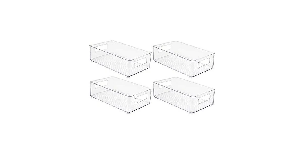 Sorbus Pack Medium Stackable Clear Storage Bins with Handles- for Kitchen Pantry