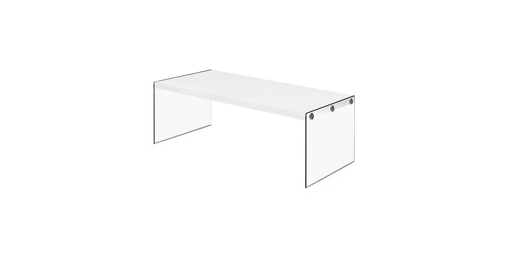 Slickblue Modern Rectangular Coffee Table with Tempered Glass Legs