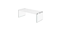 Slickblue Modern Rectangular Coffee Table with Tempered Glass Legs