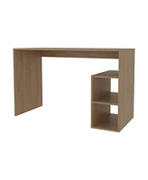 Fm Furniture Sanders Computer Desk in Melamine with Open Storage, Natural Oak
