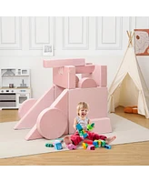 gaomon 14 Pcs Kids Play Couch Sofa, Large Modular Folding Playset, Convertible Foam Cushions for Playroom and Bedroom, for Boys and Girls