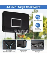 Gymax 6.5-10 Ft Adjustable Portable Basketball Hoop w/ 44 Inch Shatterproof Backboard