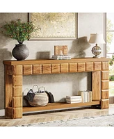 Tribesigns 70.9" Extra Long Console Table, Farmhouse 2-Tier Entryway Table with Storage, Narrow Long Sofa Table Wood Behind Couch Table for Living Roo