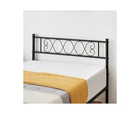 gaomon Twin Size Platform Bed Frame with Headboard, Heavy Duty Mattress Foundation with Metal Slats Support, No Box Spring Needed