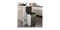 Slickblue 13-Gallon Stainless Steel Step Trash Can with Soft Close Lid