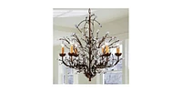 Slickblue Antique Crystal and Iron Chandelier with 6 Lights for Classic Elegance