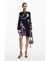 Desigual Women's Asymmetric short dress with letters