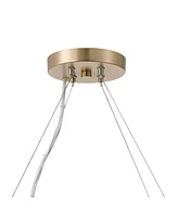 Possini Euro Design Filoli 34 1/2" Modern Pendant Chandelier Ceiling Light Fixture Dining Room Over Table Kitchen Island Foyer Ring Flower 8-Light Gol