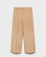 Mango Women's Wide Leg Pleated Pants