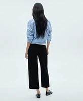 Mango Women's Flowy Straight-Fit Pants