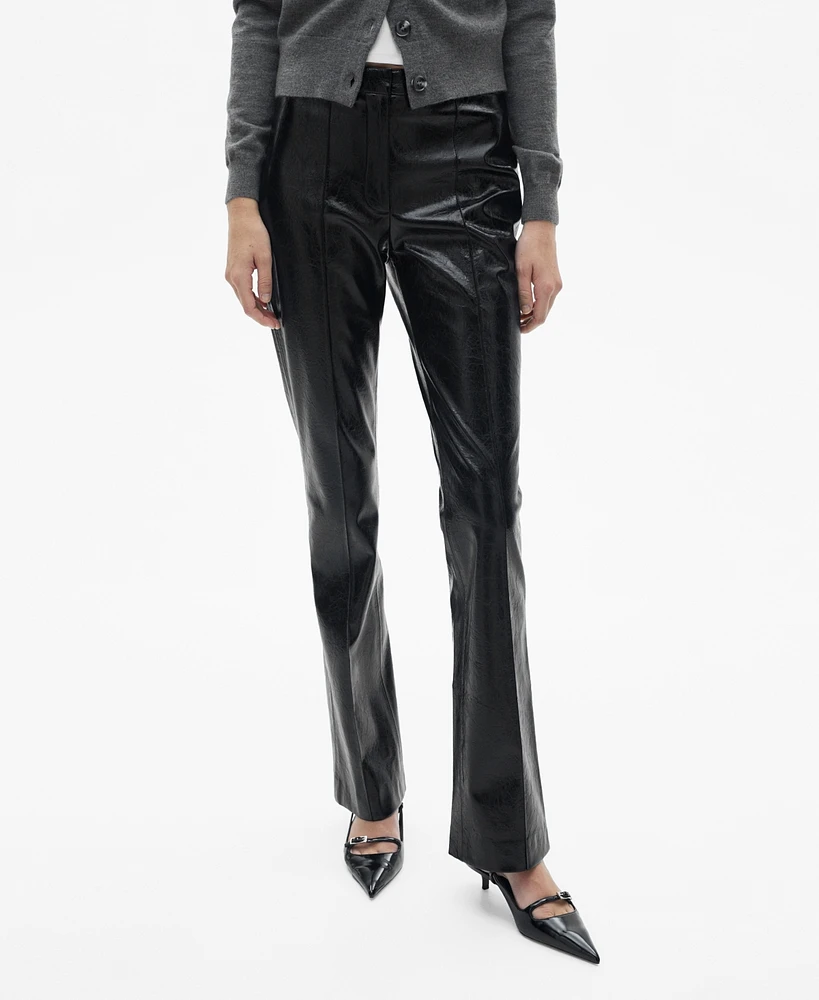 Mango Women's Leather-Effect Skinny Pants