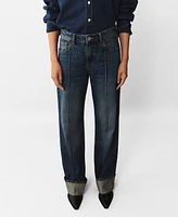 Mango Women's Paula Straight-Fit High-Rise Jeans