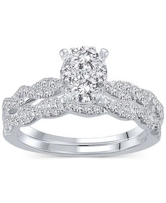 Diamond Braid-Inspired Bridal Set (1 ct. t.w.) 14k White Gold