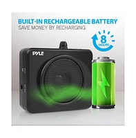 Pyle Compact Portable Pa System with Headset Microphone, MP3 Usb Playback, Rechargeable Battery