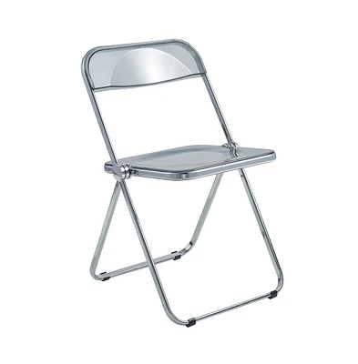 LeisureMod Lawrence Acrylic Folding Chair With Metal Frame