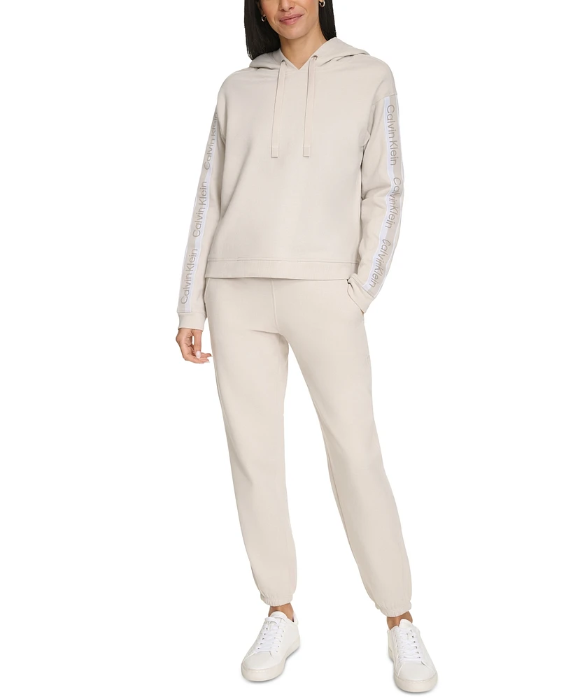 Calvin Klein Women's Logo Stripe Pullover Hoodie