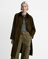 Mango Women's Contrasting Collar Oversized Parka