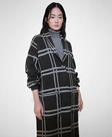 Mango Women's Checked Knitted Coat