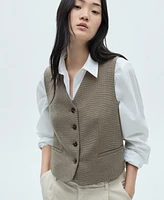 Mango Women's Micro-Houndstooth Vest