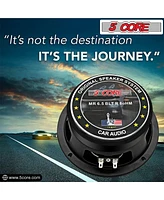 5 Core 6.5 Inch Midrange Door Speaker 360W Pmpo Subwoofer w Aluminum Bullet 8 Sub-Woofer
