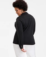 I.n.c. International Concepts Plus Flap-Pocket Knit Shirt, Exclusively at Macy's