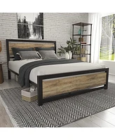 Slickblue Platform Bed Frame with Panel Headboard and Footboard for Stylish Bedroom Comfort and Support