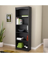 Slickblue Contemporary Bookcase with 5 Shelves and Curved Accents