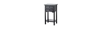 Slickblue Set of 2 Nightstand Side Tables / End Table in Black Finish Pine Wood