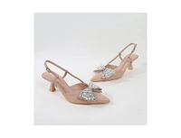 Berness Maxi Rhinestone Bow Slingbacks