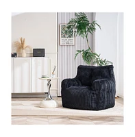 The Pop Home Soft Corduroy Bean Bag Chair with Memory Foam Filling for Living Room-The