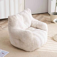 The Pop Home Soft Corduroy Bean Bag Chair with Memory Foam Filling for Living Room-The
