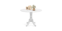 Slickblue Round Solid Wood Kitchen Dining Table in Farmhouse Wooden Finish