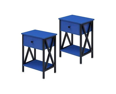 Slickblue Set of 2 - 1-Drawer Nightstand Bedside Table