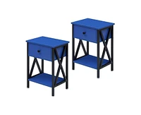 Slickblue Set of 2 - 1-Drawer Nightstand Bedside Table