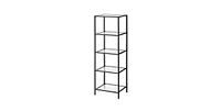 Slickblue Metal Frame Glass Shelf Bookcase 4-Shelves Shelving Unit