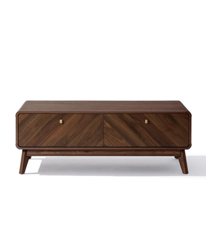 LuxenHome Columbia Engineered Wood Coffee Table with Storage