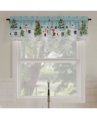 No. 918 Holiday Wonderland Semi-Sheer Rod Pocket Kitchen Curtain Valance