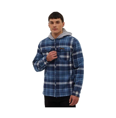 Bench Dna Men's Trisso Hooded Flannel Check Shirt