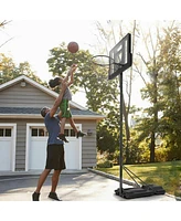 Gymax Height Adjustable Portable Basketball Hoop System Shatterproof Backboard Wheels
