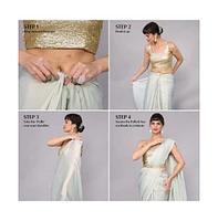 One Minute Saree Meera Shimmer Georgette Ready to Wear Sari with Belt