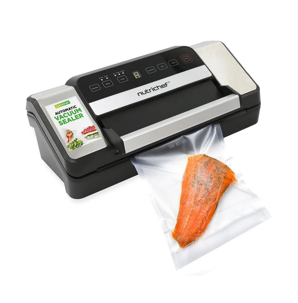 NutriChef Deluxe Vacuum Sealer with Silver Handle for Food Storage