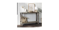 Slickblue Industrial Farmhouse Entryway Table / Console Wood Finish