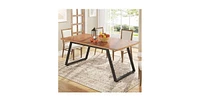 Slickblue Modern Rectangle Dining Table with Wood Finish for Stylish Dining Spaces