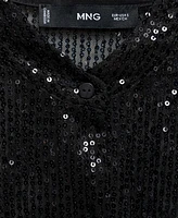 Mango Women's Semi-Transparent Sequined Shirt